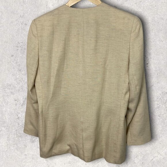 Vintage Pendleton Linen Blazer Jacket Tan Beige Size 8 Shoulder Pants‎ Coat Norm - Picture 3 of 14